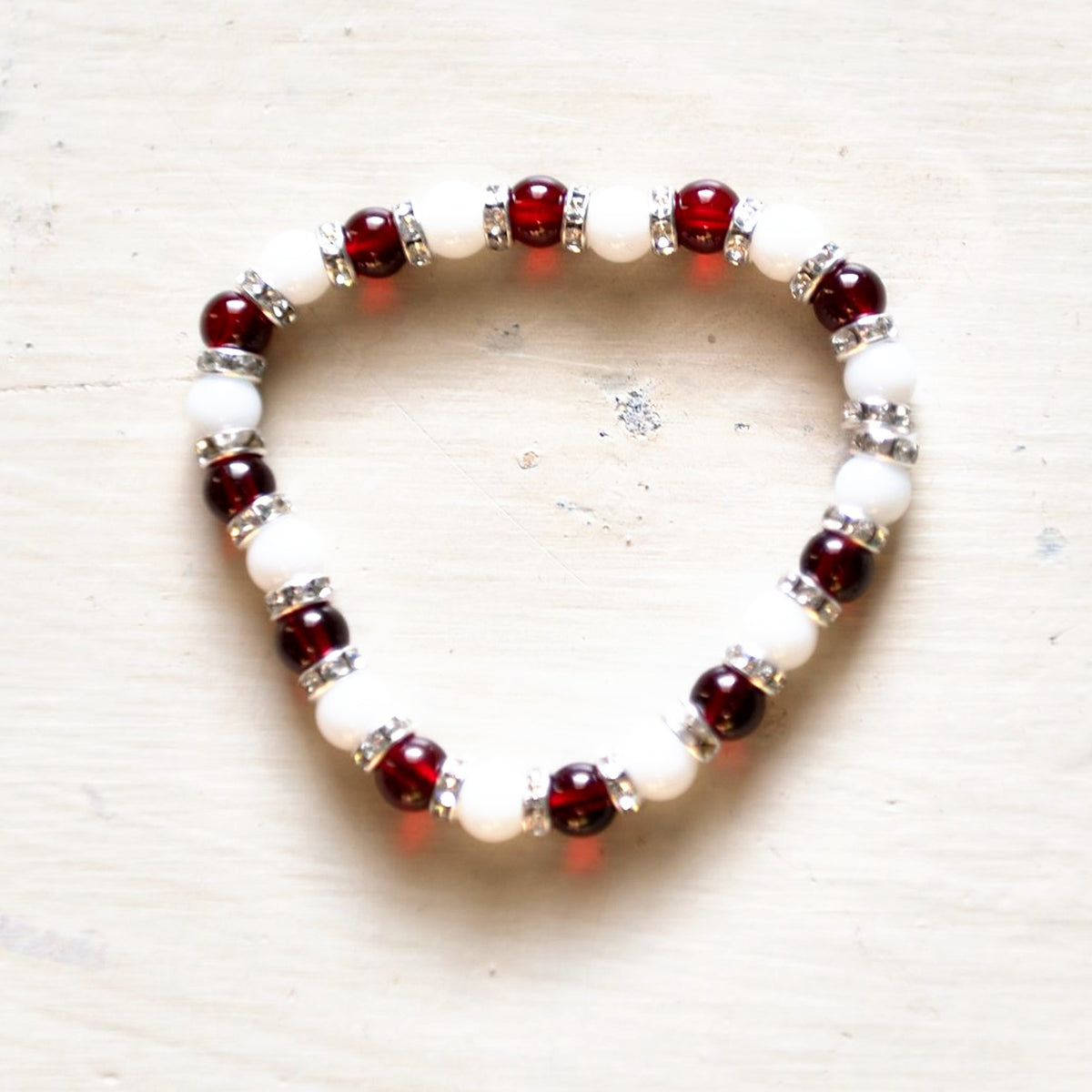 E.S.R. Stacks Garnet & Cream bracelet