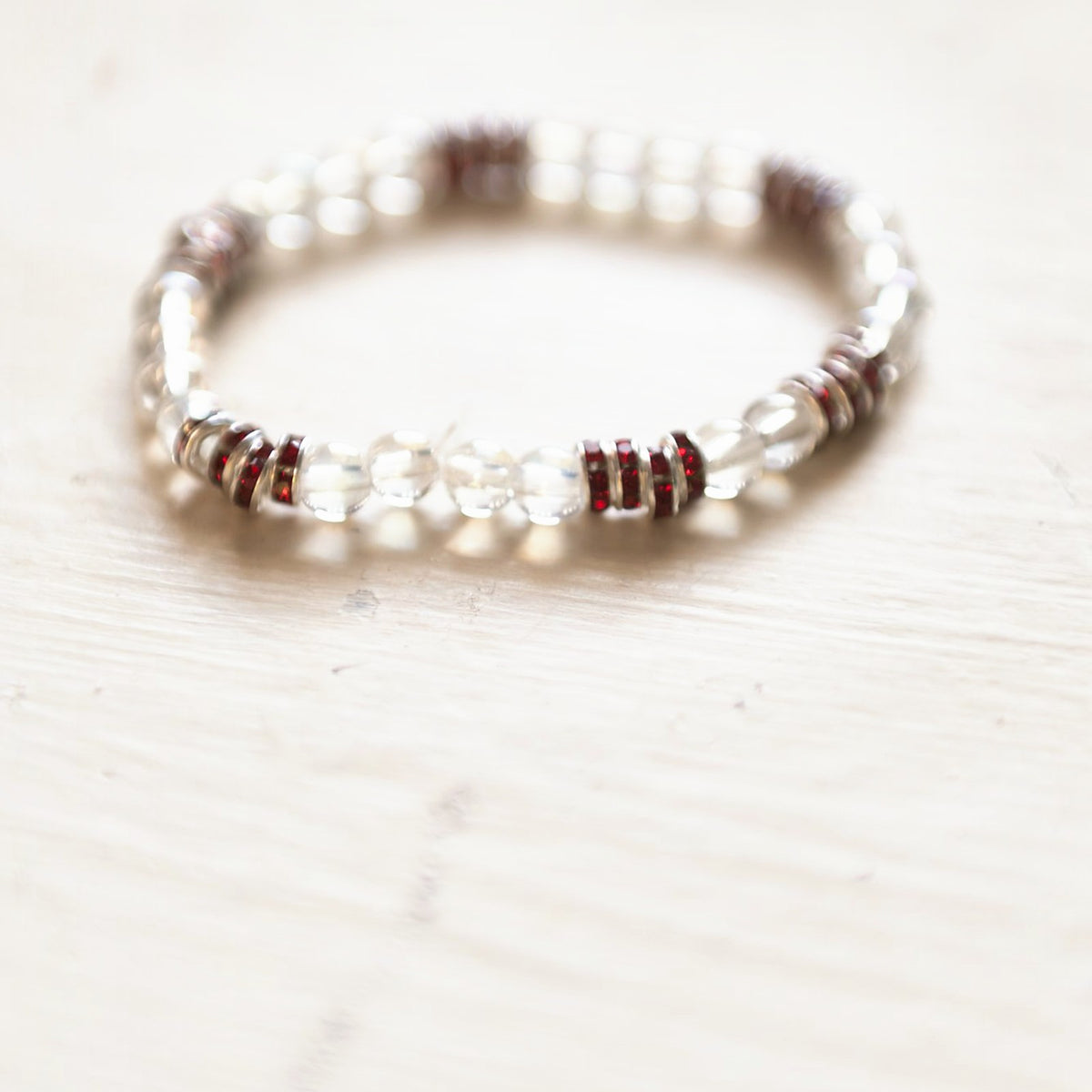 E.S.R. Stacks Crystal & Merlot bracelet