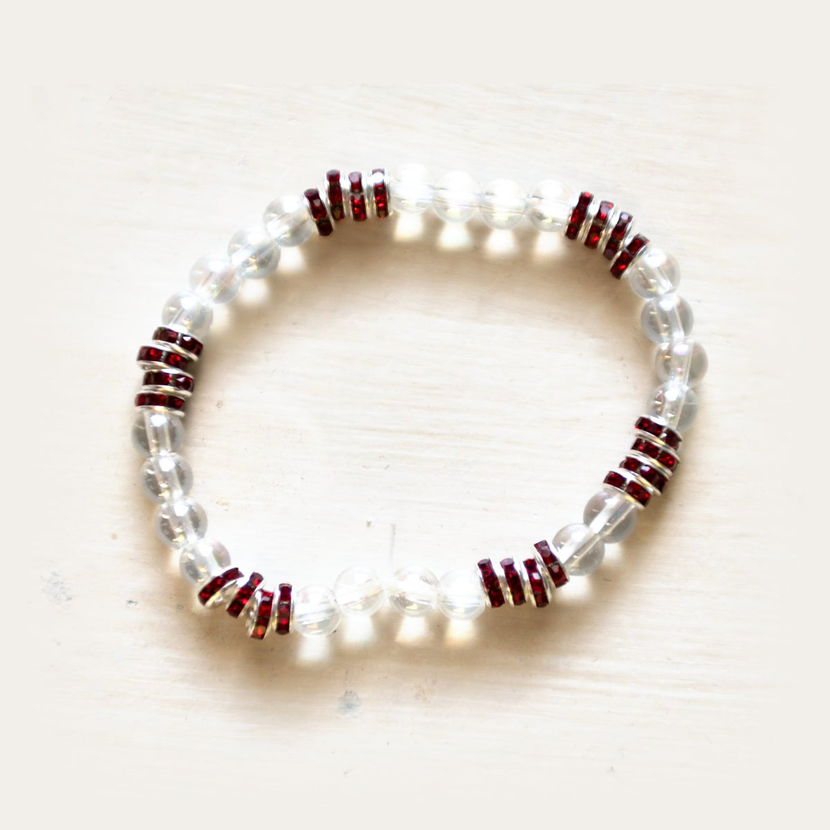 E.S.R. Stacks Crystal & Merlot bracelet