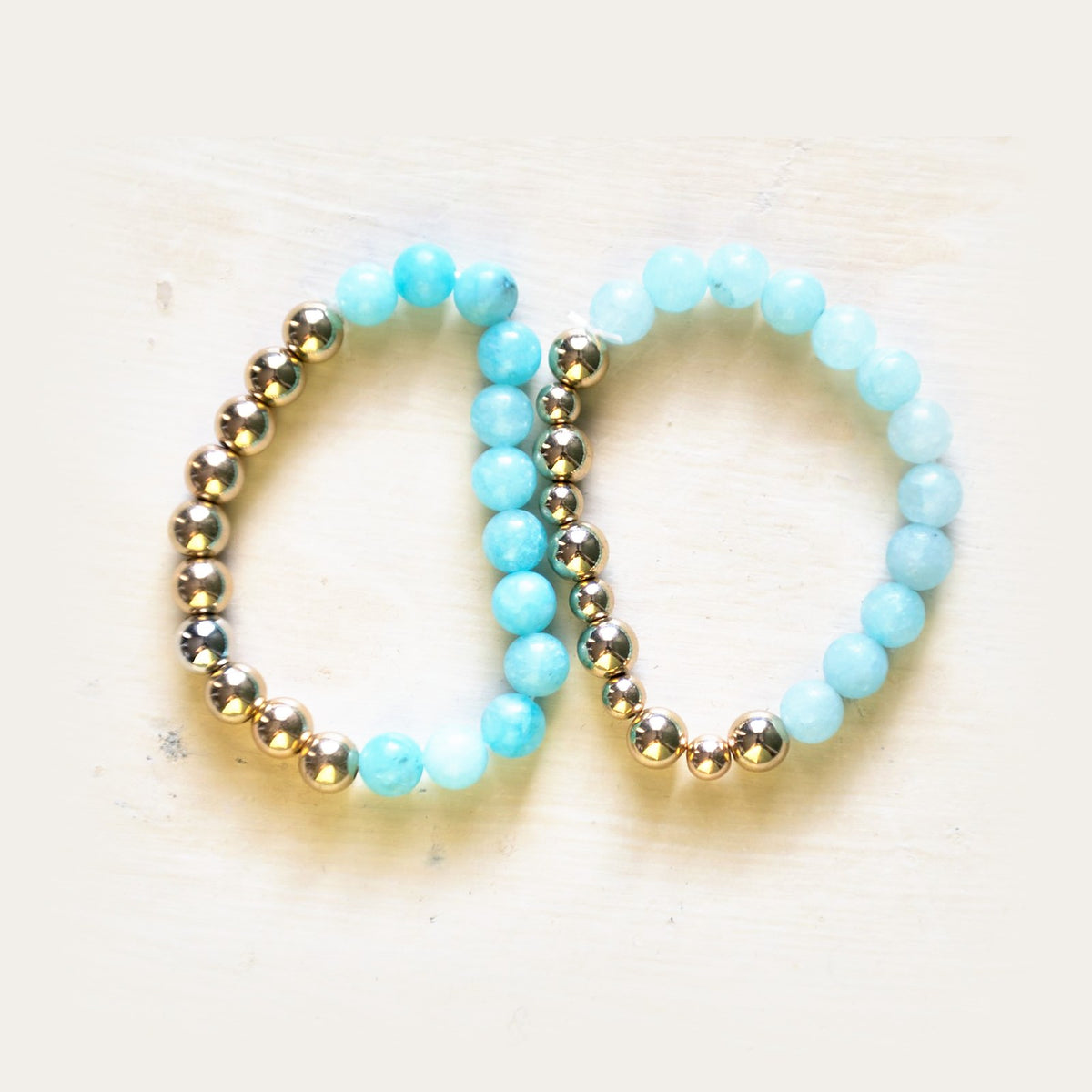 E.S.R. Stacks Gold & Amazonite bracelet