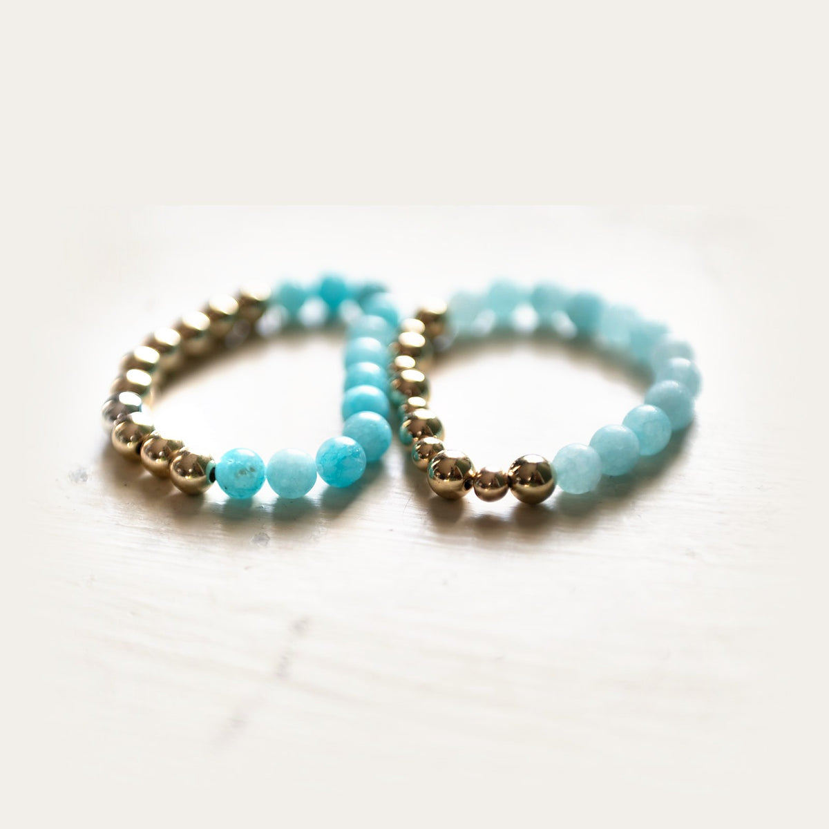 E.S.R. Stacks Gold & Amazonite bracelet